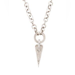 PIANEGONDA *Love Sick* .925 silver diamond heart chain statement necklace